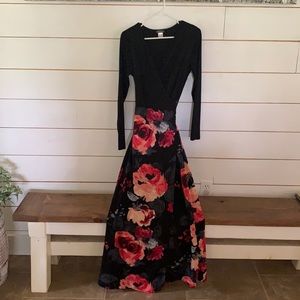 Black and floral dress.
